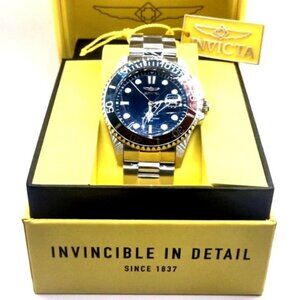 Invicta Men's 30951 Pro Diver Quartz 3 Hand Blue Dial Stainless Steel Watch